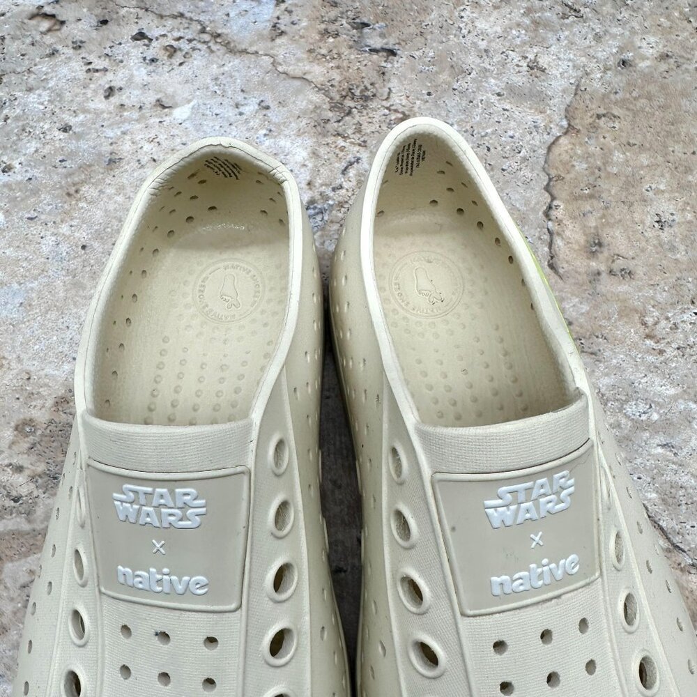 Native x Disney Star Wars Unisex Grogu Jefferson Slip On Shoes Yoda Cream M5 W7 - Picture 10 of 11